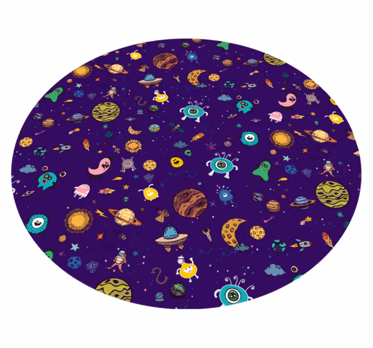 Vinylteppich kindlich abenteuer der kosmischen kreaturen - TenStickers
