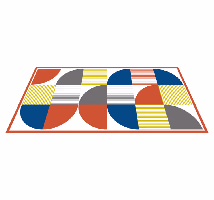 Vinyl Teppich geometrisch lebendige abstrakte figuren - TenStickers