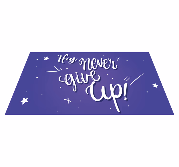 Vinyl teppich spruch durchhalten ist der schlüssel - TenStickers