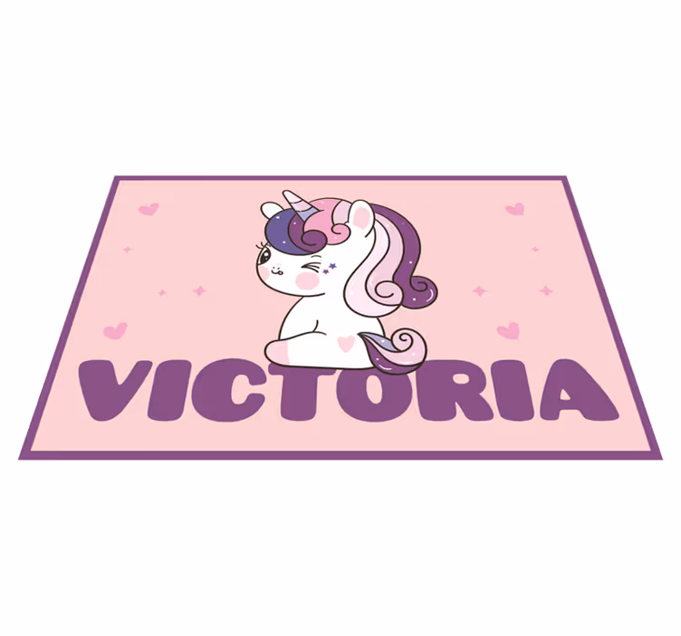 Vinylteppich mit Name Lila einhorn mit Namen - TenStickers