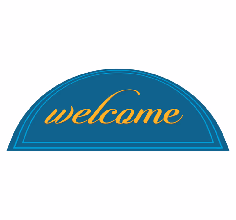 Vinyl teppich eingang blaues willkommensdesign - TenStickers