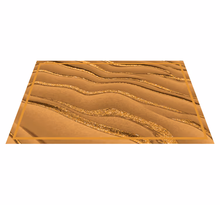 Vinyl Teppich Textur goldenes wellenmuster - TenStickers