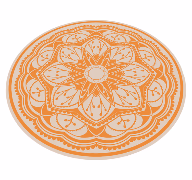 Vinyl Teppich Mandala elegantes rundes motiv - TenStickers