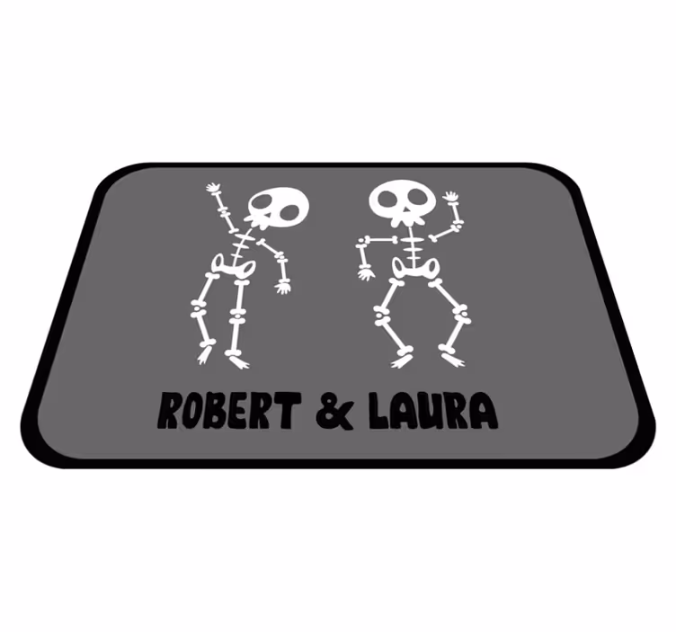 Vinyl Teppich mit Namen skelett-duo - TenStickers