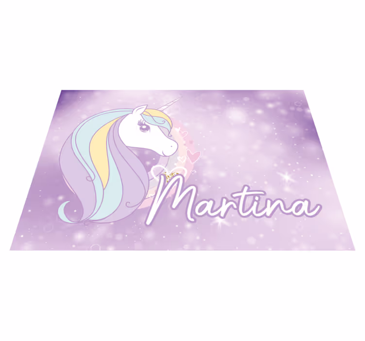 Vinyl teppich mit namen einhorn traumland - TenStickers