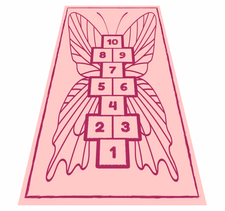 Vinylteppich Baby Rosa insekt hopscotch kinder vinyl spielmatte - TenStickers