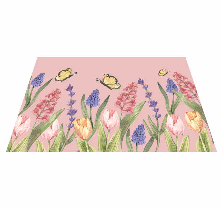 Vinyl Teppich Blumen emblem des botanischen gartens - TenStickers