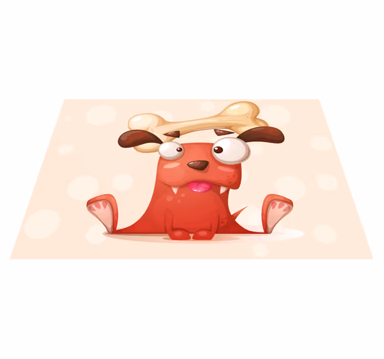 Vinyl Teppich Baby fröhlicher welpe - TenStickers