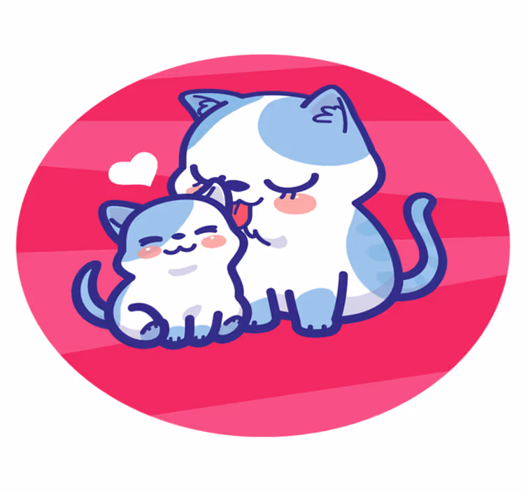 Vinylteppich kindlich kuschelige katzengefährten - TenStickers