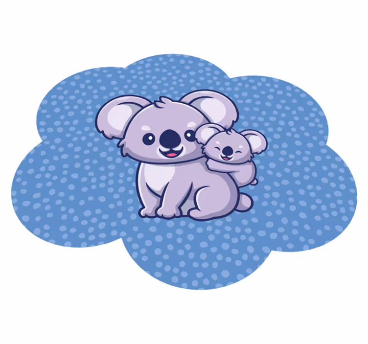 Vinyl Teppich Kinderzimmer süßes koala-paar - TenStickers
