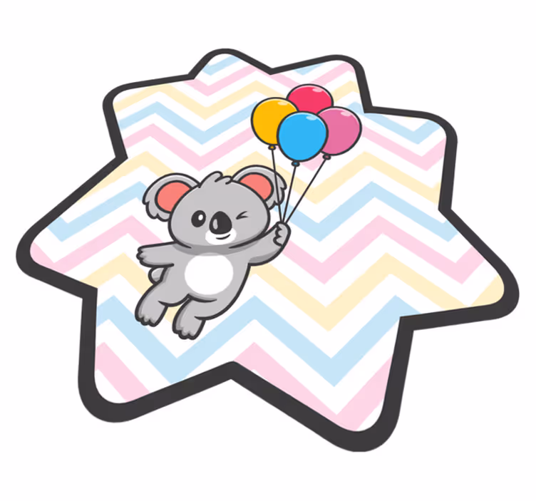 Vinyl Teppich Kinderzimmer verspielter koala-ballon - TenStickers