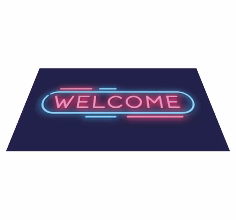 Vinyl Teppich Eingang willkommens-neonschild - TenStickers