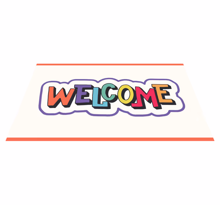 Vinyl Teppich Eingang buntes willkommensschild - TenStickers