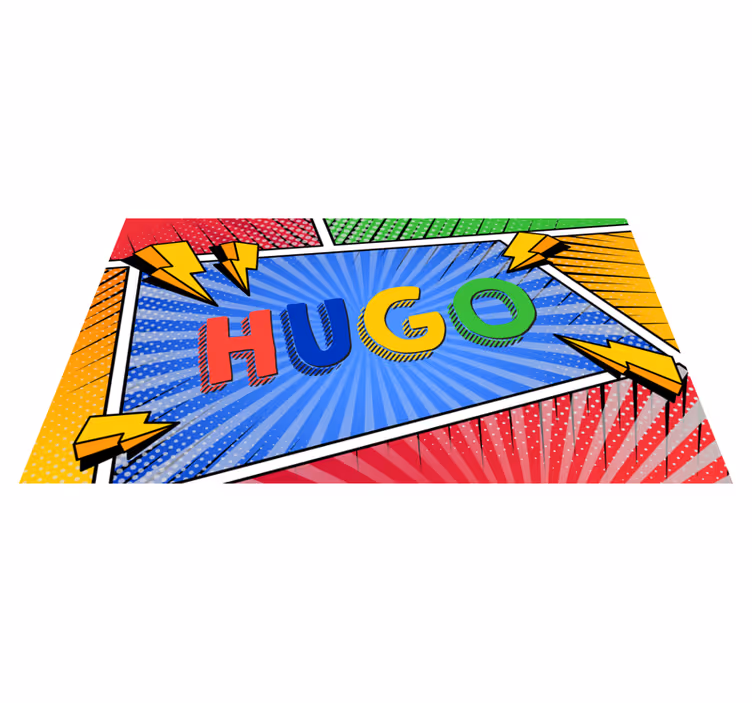 Vinylteppich kindlich bunter name mit beleuchtung - TenStickers