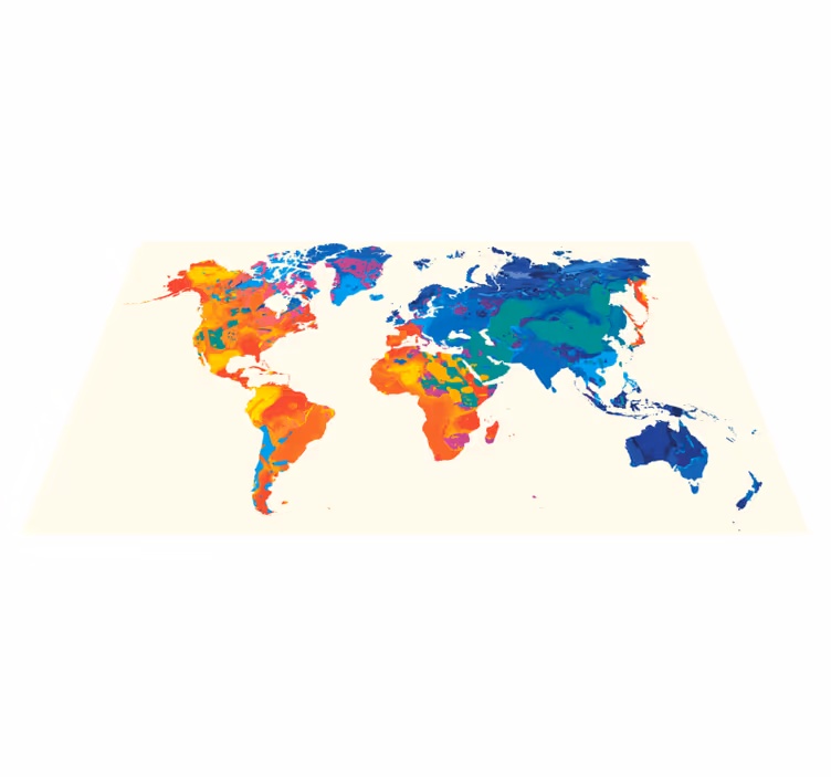 Vinyl teppich weltkarte lebendiger globaler atlas - TenStickers