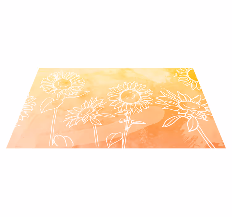Vinyl Teppich Blumen sonnenblumenblüten-design - TenStickers