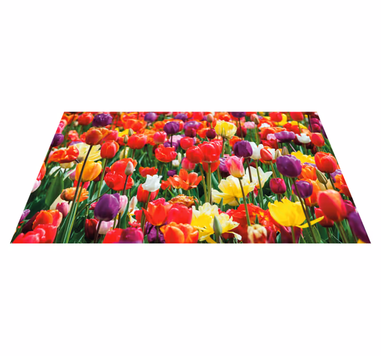 Vinyl Teppich Blumen lebendiges tulpenarrangement - TenStickers