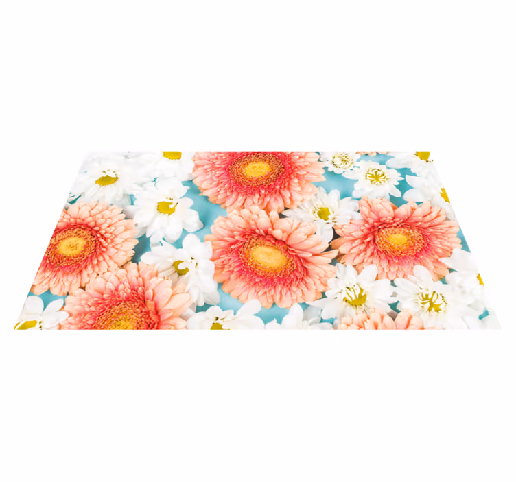 Vinyl teppich blumen in lebendigen farben - TenStickers