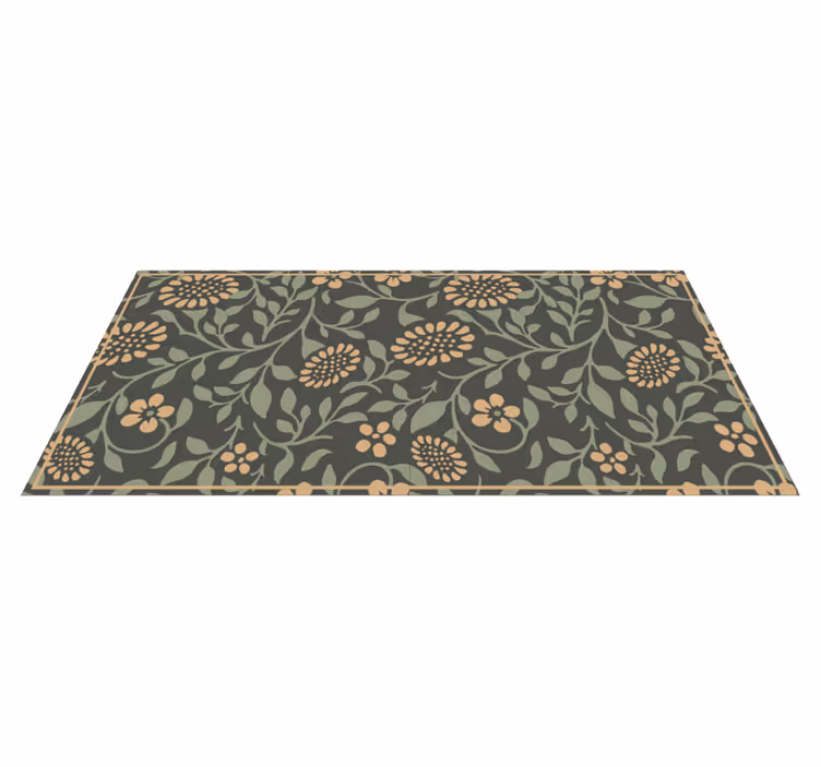 Vinyl Teppich Blumen sonnenblumengrünmuster - TenStickers