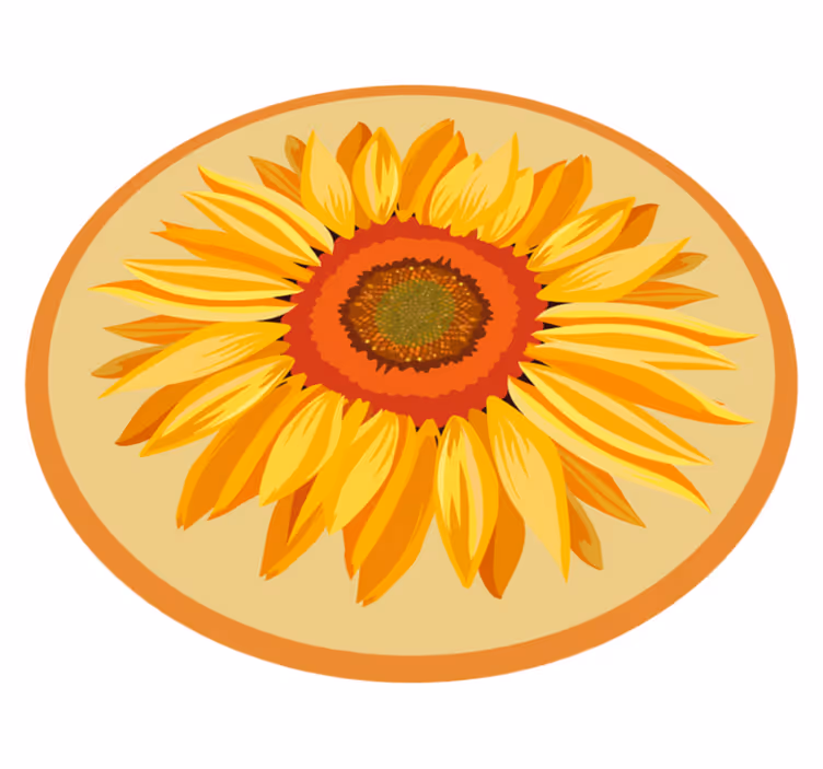 Vinyl Teppich Bad große Sonnenblume - TenStickers