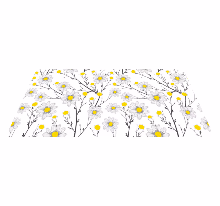 Vinyl teppich blumen gelbes blumenmuster - TenStickers