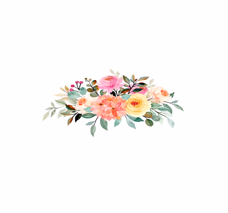 Vinyl Teppich Blumen blumenkomposition - TenStickers