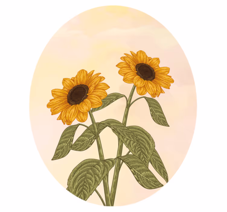 Vinyl Teppich Blumen sonnenblumenumarmung - TenStickers