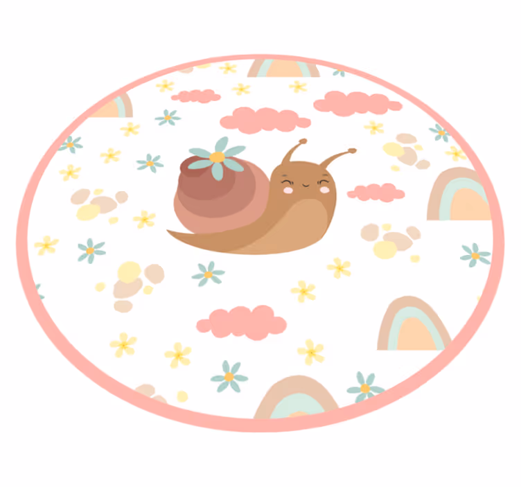 Vinyl Teppich Baby fröhliche schneckenillustration - TenStickers