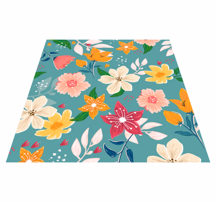 Vinyl teppich blumen mit floralem muster spiel - TenStickers