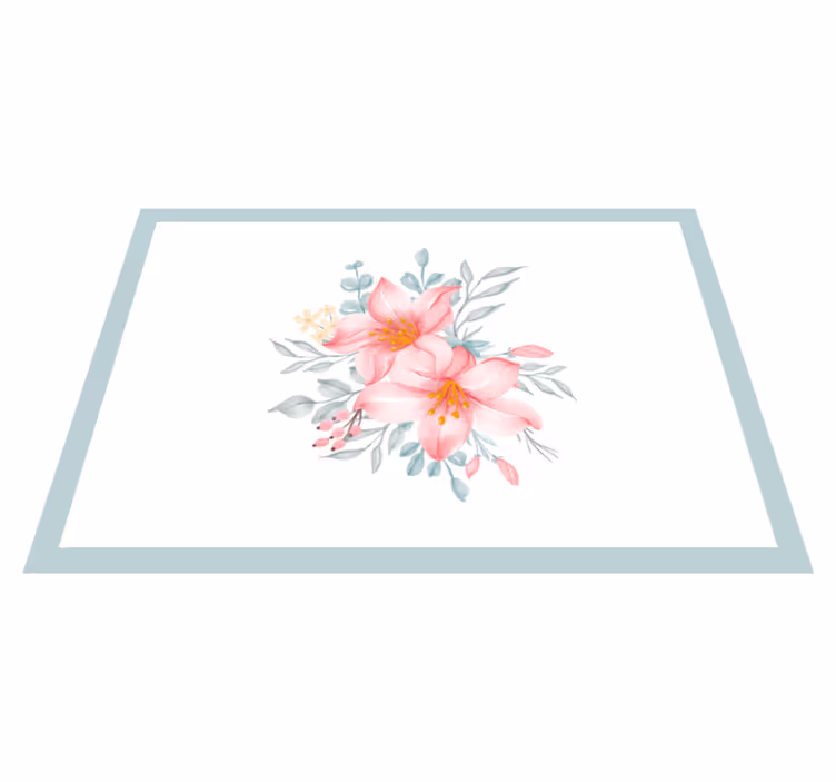Vinyl Teppich Blumen rosa florale eleganz - TenStickers
