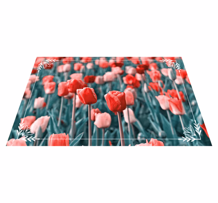 Vinyl Teppich Blumen tulpenfeldszene - TenStickers