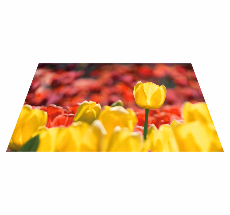 Vinyl teppich blumen gelbe tulpenblüten - TenStickers