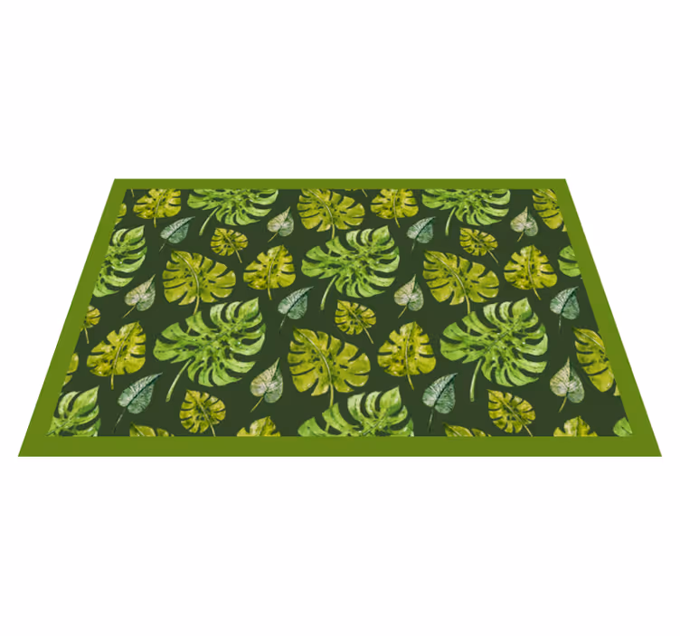 Vinyl teppich natur mit tropischen blattelementen - TenStickers