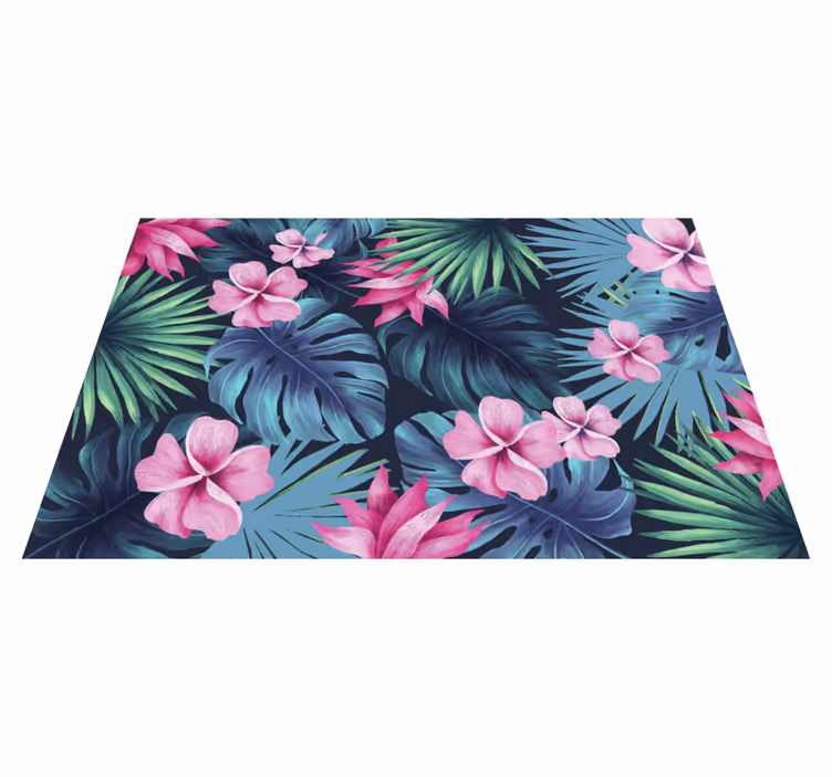 Vinylteppich Natur Tropische blätter und blumen - TenStickers