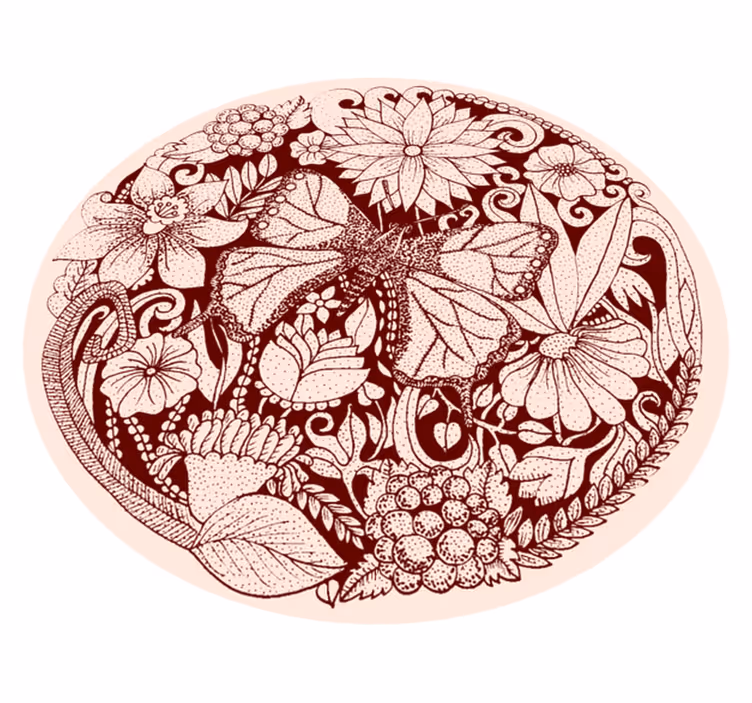 Vinyl Teppich Blumen filigranes flügeldesign - TenStickers