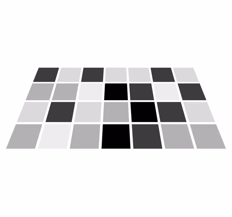 Vinyl Teppich Bad grautöne quadrate - TenStickers