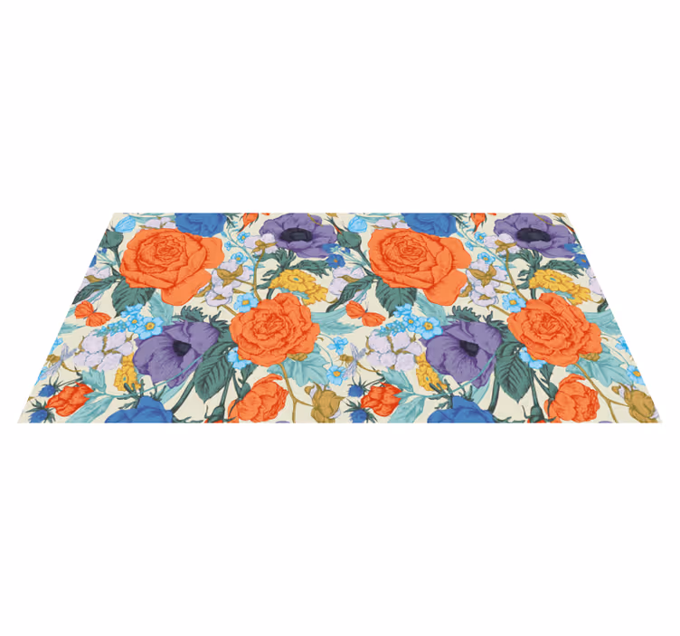 Vinyl Teppich Blumen lebendige florale komposition - TenStickers