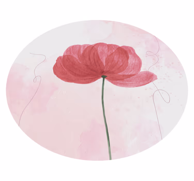 Vinyl Teppich Blumen aquarell-mohn-design - TenStickers