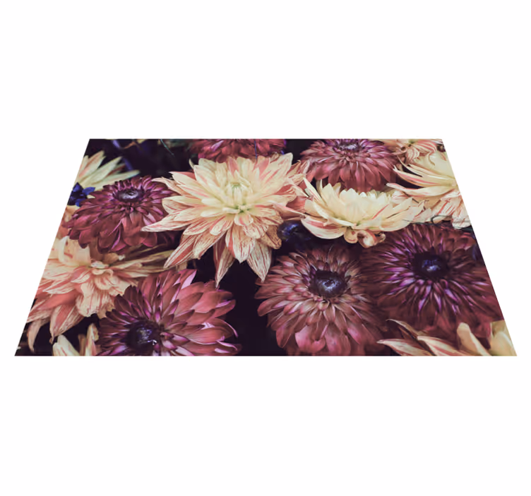 Vinyl teppich blumen blühende dahlien darstellung - TenStickers
