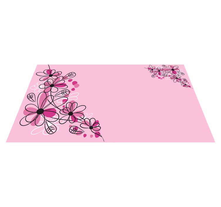 Vinyl Teppich Blumen rosenblüten-Anhänger in rosa - TenStickers