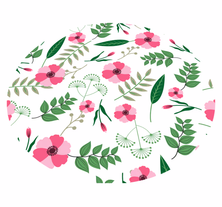 Vinyl teppich blumen mit charmantem blumendesign - TenStickers