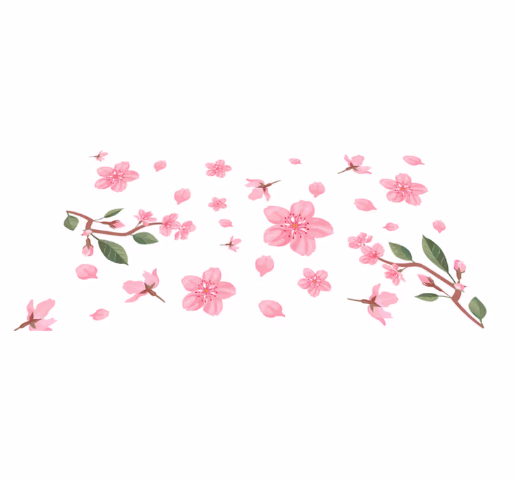 Vinyl teppich blumen mit pinkem blütenmotiv - TenStickers