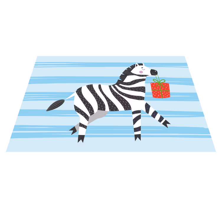 Vinyl Teppich Tiere zebra mit geschenk - TenStickers