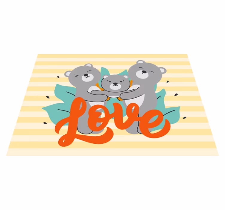 Vinyl Teppich Kinderzimmer bär familie liebe - TenStickers