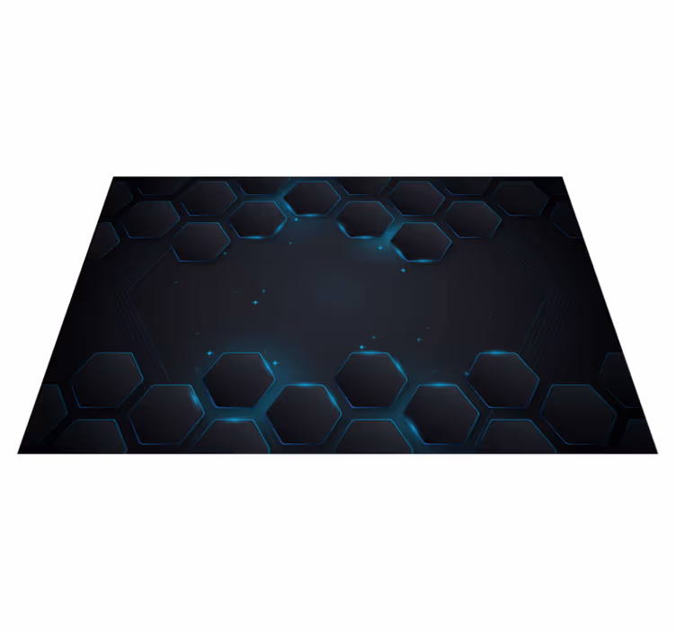 Vinyl Teppich geometrisch blaues sechseckiges layout - TenStickers