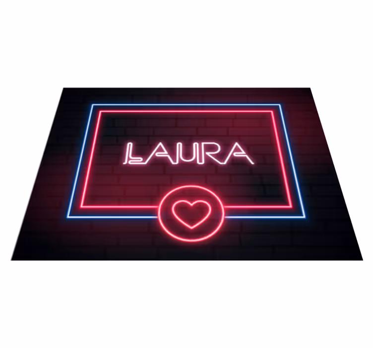 Vinyl Teppich mit Namen neonzeichen liebe - TenStickers