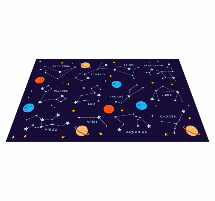 Vinylteppich kindlich himmlischer tierkreis - TenStickers