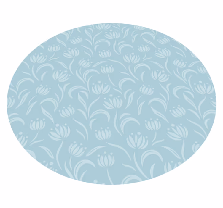 Vinyl Teppich Blumen blaues weiches muster - TenStickers