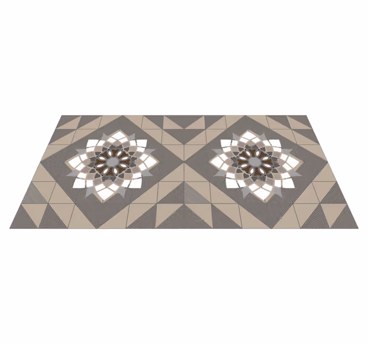 Vinylteppich Vintage Schwarz beige vintage Muster - TenStickers