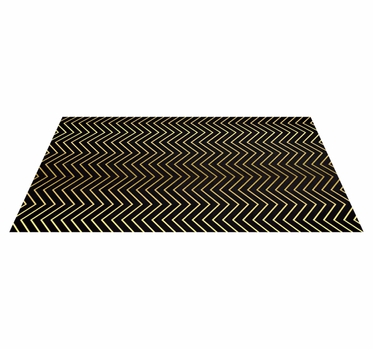 Vinyl Teppich geometrisch goldenes chevron-motiv - TenStickers